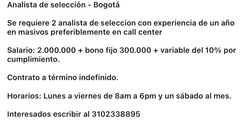Vacante de seleccion