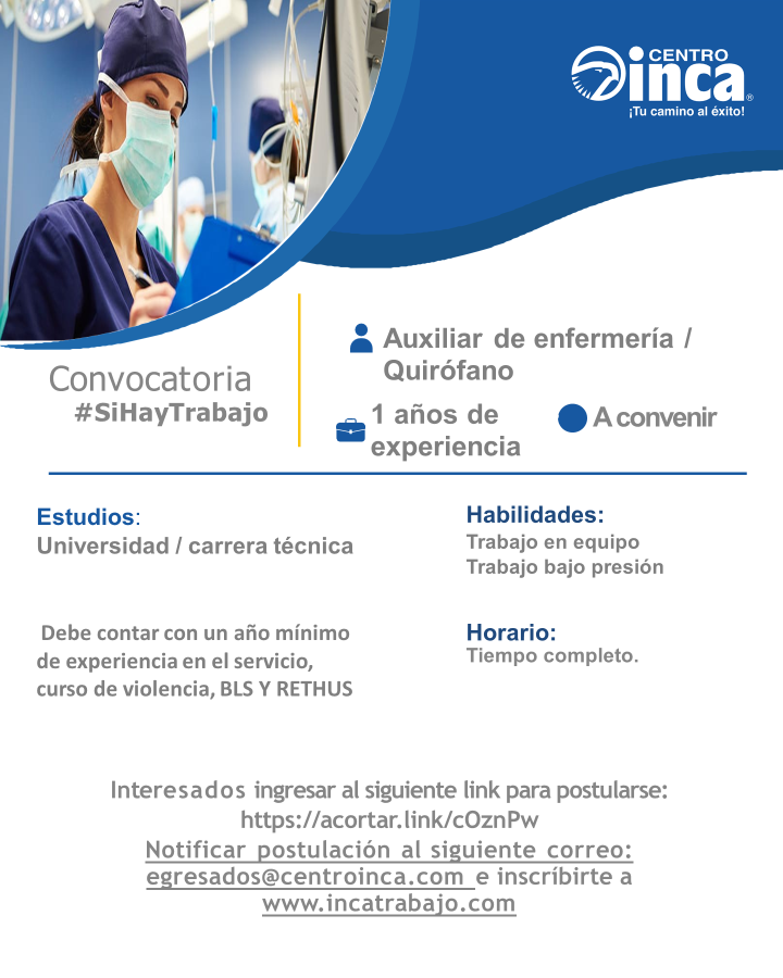 Aux enfermeria quiro